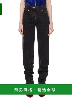 1h可退 【美国直邮】Pushbutton 黑色褶饰牛仔裤 女装 女士精品