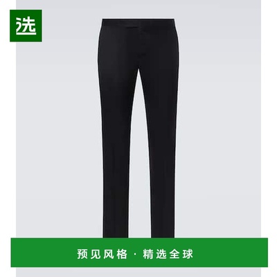 1h可退 香港直邮Lardini 男士 Single-pleated 羊毛直筒长裤