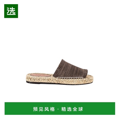 1h可退 香港直邮Alaïa 女士 皮质激光切割平底帆布面凉鞋 AA3P002