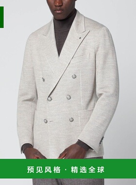 1h可退 香港直邮Tagliatore 男士 WOOLBLEND 浅褐色双排扣夹克 1S