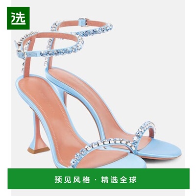 1h可退 香港直邮Amina Muaddi 女士 Gigi 95 精饰凉鞋 blue蓝色