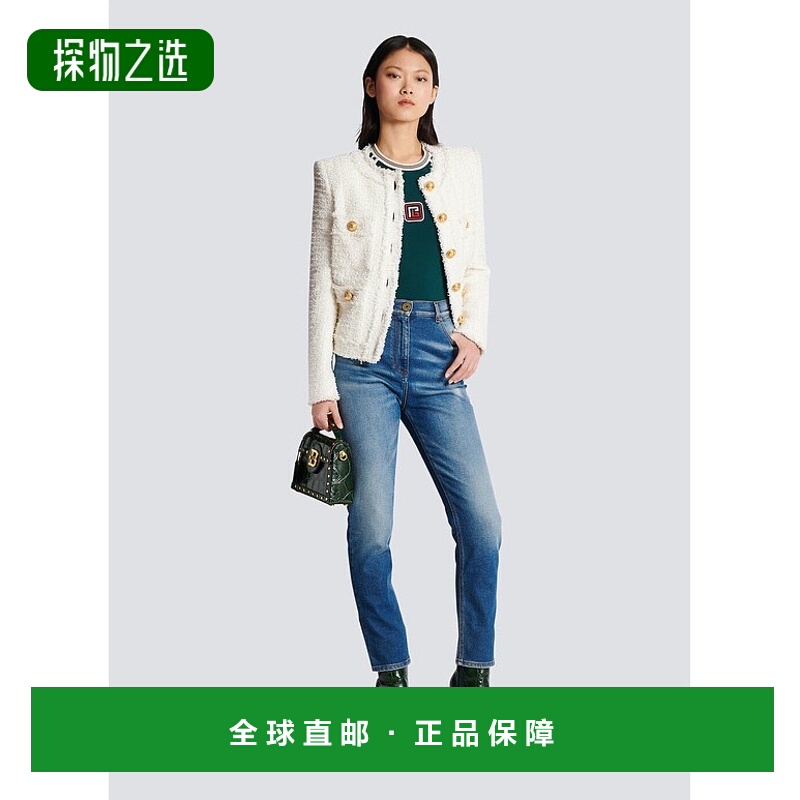 香港直邮Balmain 修身牛仔裤 BF1MG006DD64直筒裤