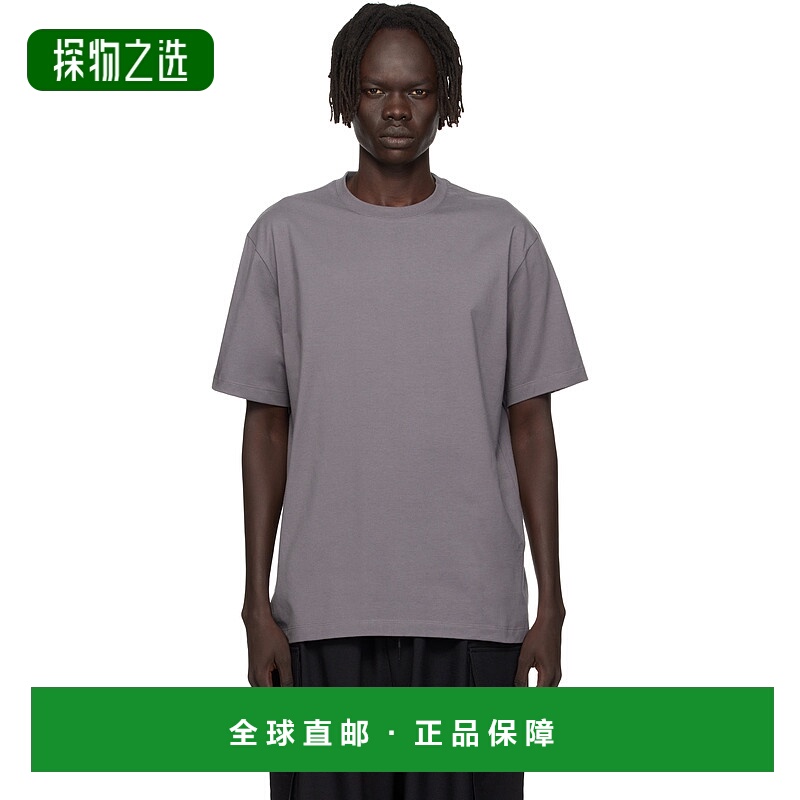 香港直邮Y-3 男士 灰色印花 T 恤 JZ0717 舒适时尚