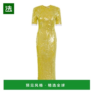 1h可退 香港直邮Rachel Gilbert 女士 Kaia Squined 薄纱长款连衣