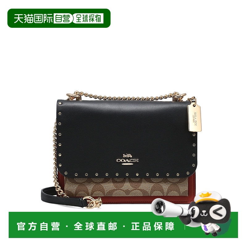 香港直发COACH蔻驰奥莱款小号女士PVC配皮链条小方包90400IME7V