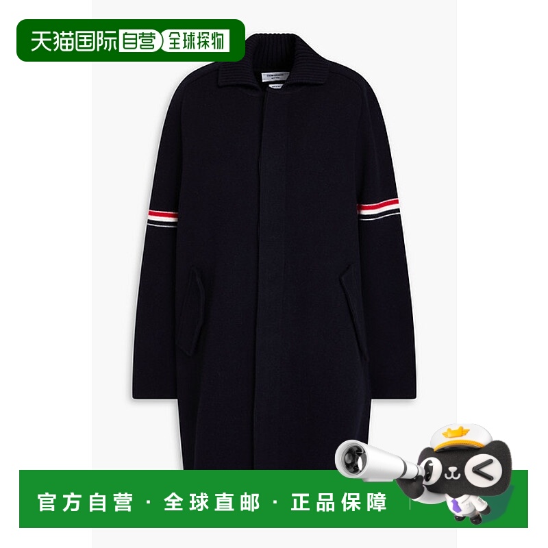 1h可退 香港直邮Thom Browne 汤姆·布朗 男士 羊毛条纹大衣 MKJ0