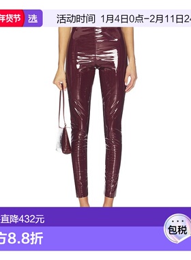 1h可退 香港直邮COMMANDO 女士 人造漆皮打底裤 SLG25 red红色 舒