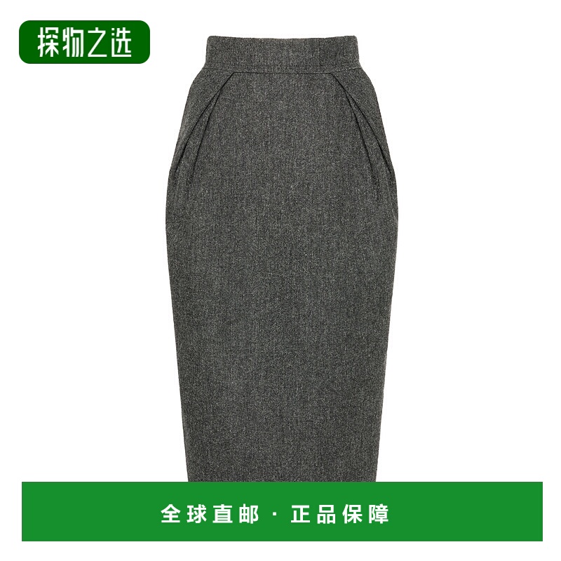 香港直邮Maison Margiela 羊毛中长半身裙 S29ME0032M35569