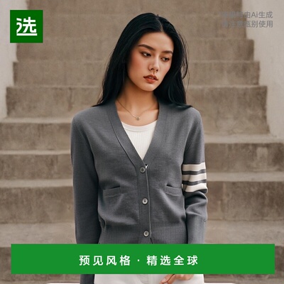 1h可退 欧洲直邮Thom Browne女士毛衣羊毛针织女装流行穿搭休闲时