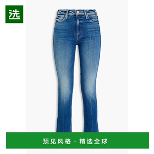 1h可退 香港直邮mother 女士 褪色设计高腰紧身牛仔裤 19061008AO