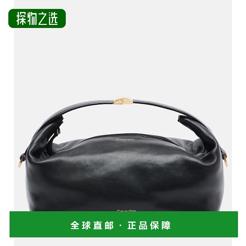 香港直邮calvin klein 女士 Andy 小号皮革肩包 black黑色 舒适时