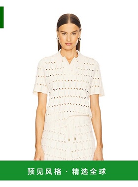 1h可退 香港直邮ZIMMERMANN 女士 Rhiannon 网眼提花Polo衫 3450T