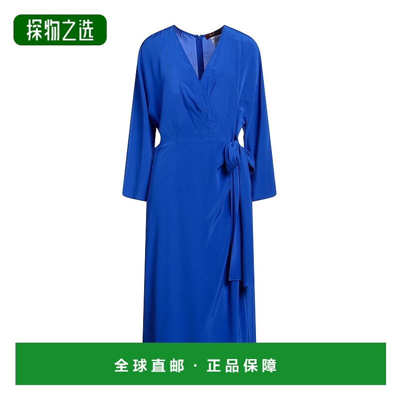 香港直邮MaxMara 麦斯玛拉 女士 中长连衣裙 blue蓝色 舒适时尚