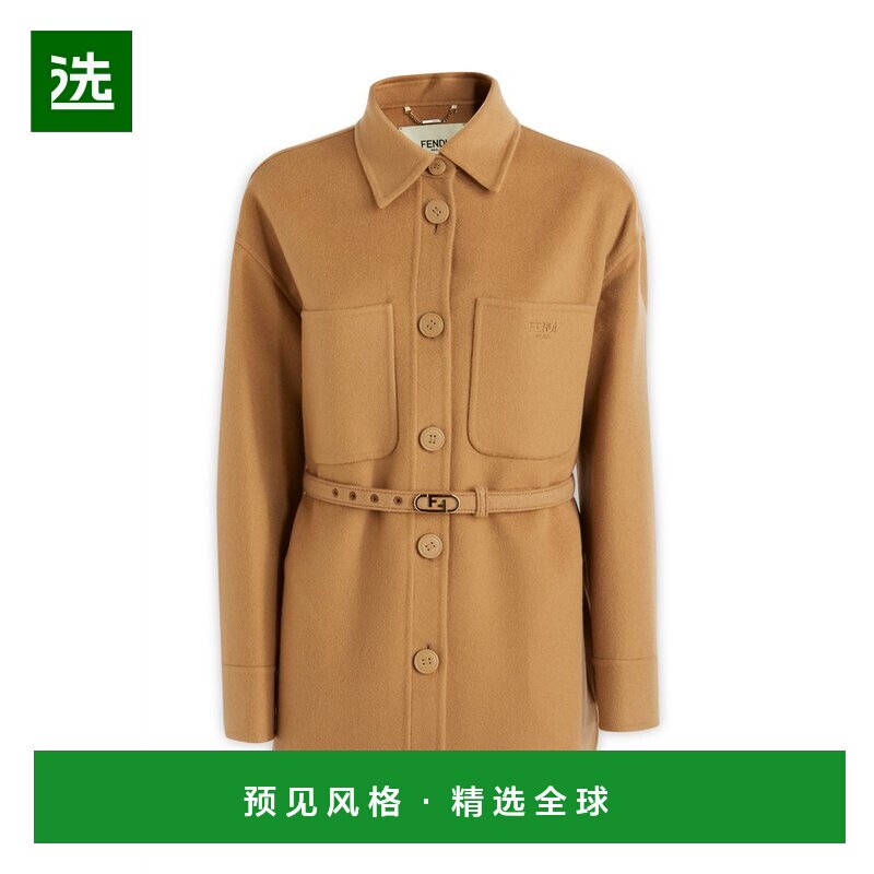 1h可退 香港直邮Fendi 芬迪 女士 衬衫领羊绒休闲夹克 FJ7235W18