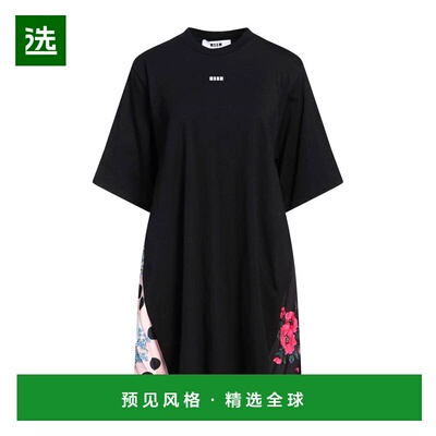 香港直邮Msgm 女士 短款连衣裙 black黑色 舒适时尚