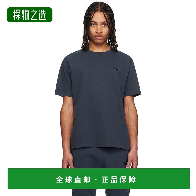 1h可退 香港直邮MAISON KITSUNE 男士 海军蓝 Bold Fox Head Patc