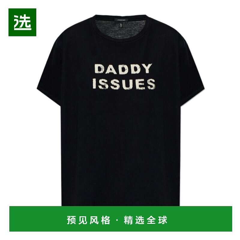 香港直邮R13 女士T恤 R13WK001K133ABLACK SS2026 黑色 短袖T恤