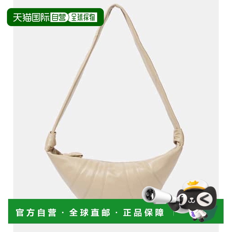 1h可退 香港直邮Lemaire 女士 牛角包形中号皮革肩包 beige米色