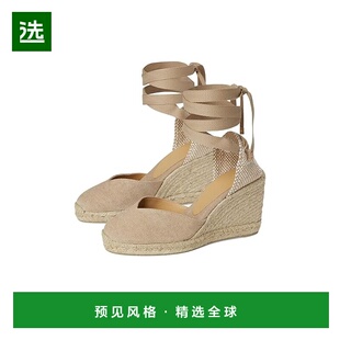 1h可退 香港直邮CastaÑer 女士 Chiara 80 mm 坡跟麻底鞋