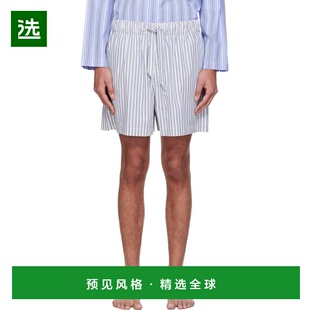 1h可退 香港直邮Tekla 男士 白色 & 蓝色睡裤 PPLSHORTS223