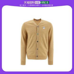 Play 香港直邮Comme Garcons P1N0662CAMELBeig Des 徽标针织开衫