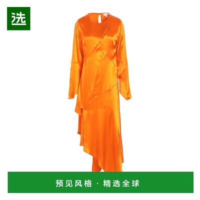 【美国直邮】TOPSHOP女士连衣裙圆领长袖缎面修身时尚 优雅自然女