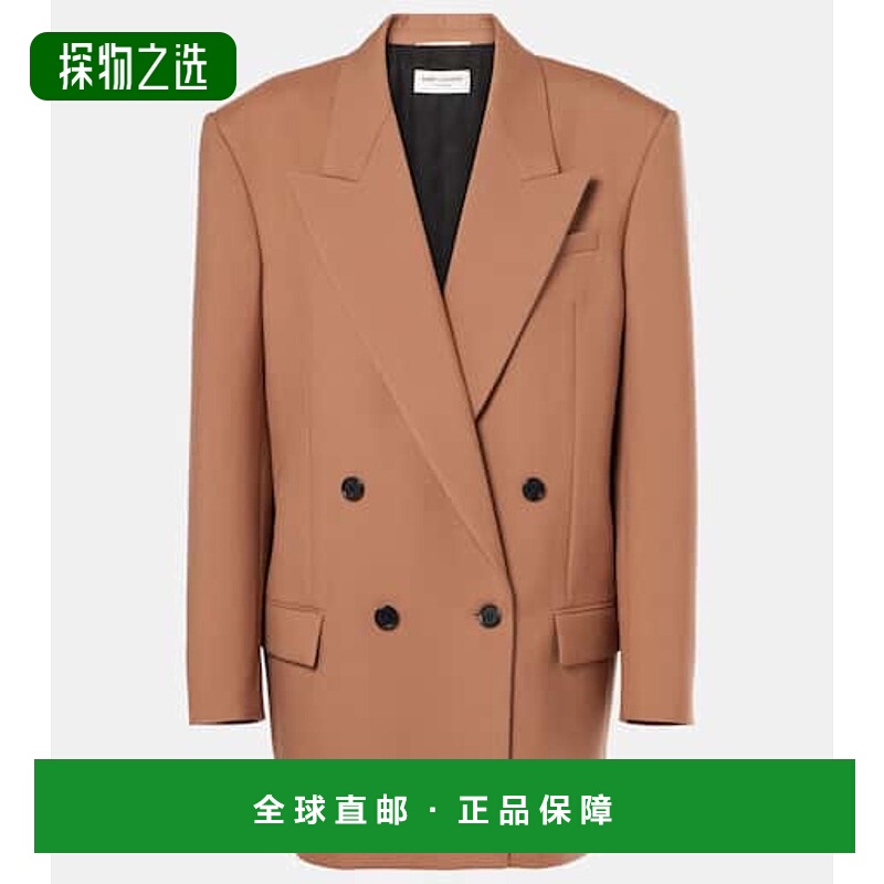 1h可退 香港直邮Saint Laurent 圣罗兰 女士 双排扣羊毛西装外套