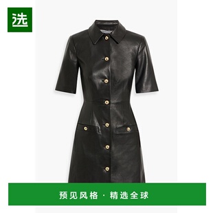 1h可退 香港直邮VERONICA BEARD 女士 Paige 皮革迷你衬衫式连衣