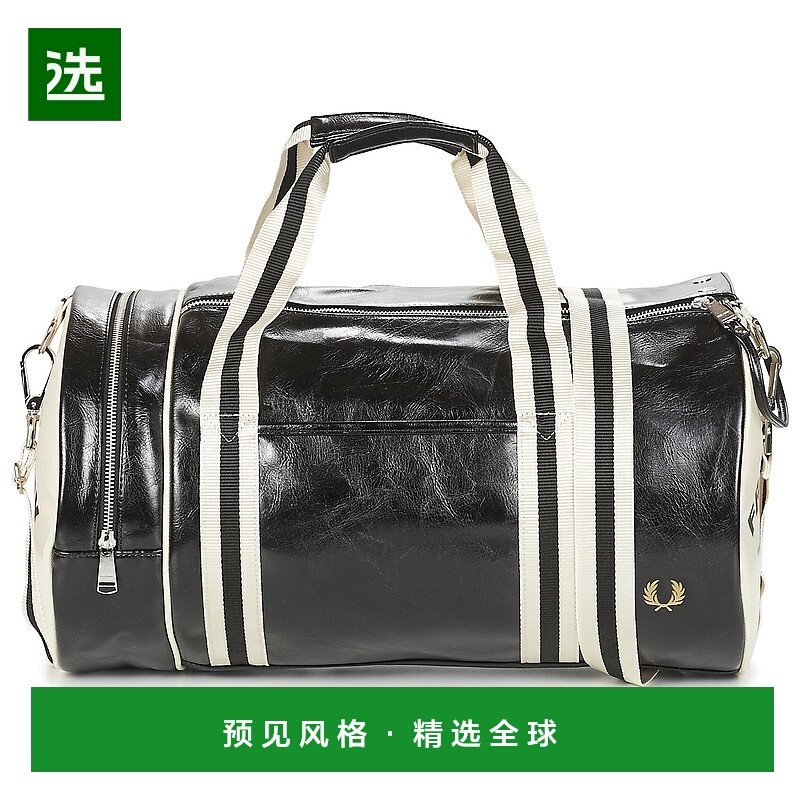 Fred Perry 男士 CLASSIC BARREL BAG 运动包 黑色斜挎包单肩包