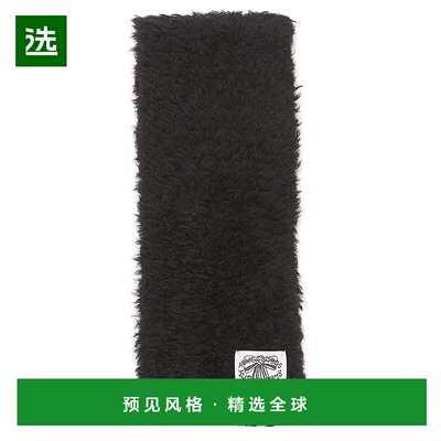 欧洲直邮ACNE STUDIO24年款 男女通用黑色羊绒配蝴蝶结LOGO围巾