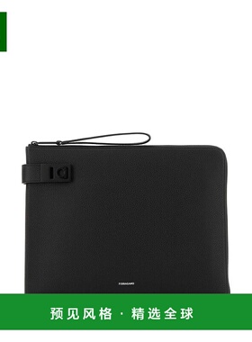 香港直邮Salvatore Ferragamo 菲拉格慕 男士 黑色皮革手包 24170