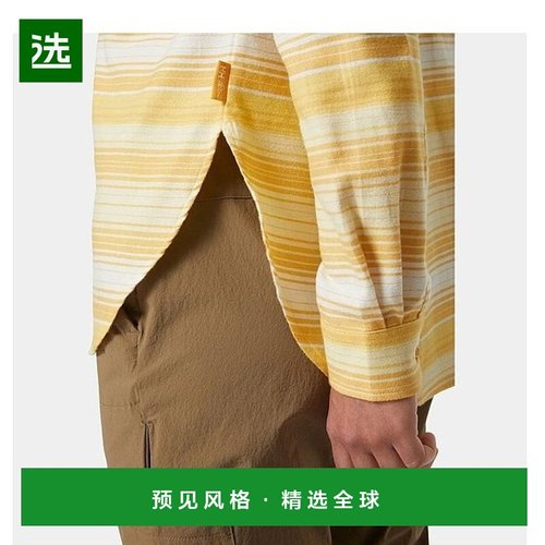 欧洲直邮Helly Hansen 女士黄色棉Lokka有机法兰绒长袖衬衫