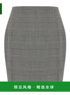 香港直邮BALMAIN 女士半身裙 GF1LBB32WD31EAB SS2026 灰色 千鸟