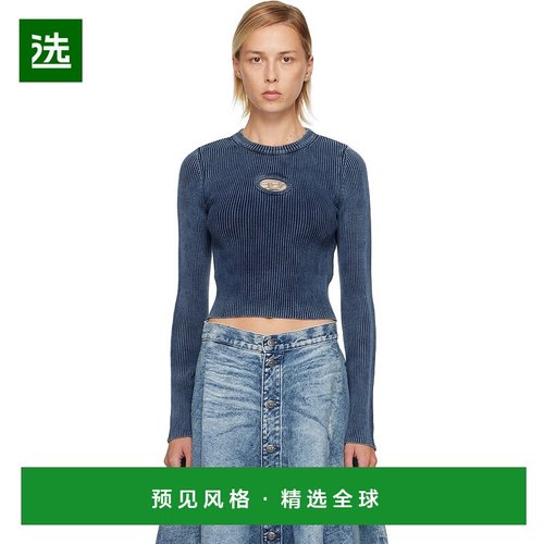 1h可退 香港直邮Diesel 迪赛 女士 海军蓝 M-Anchor-A T 恤 A1481