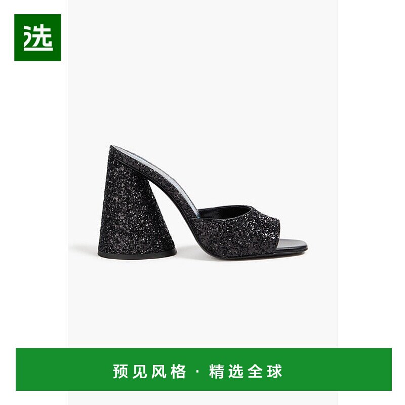 1h可退 香港直邮The Attico 女士 Luz 亮片皮质凉拖 231WS502G001