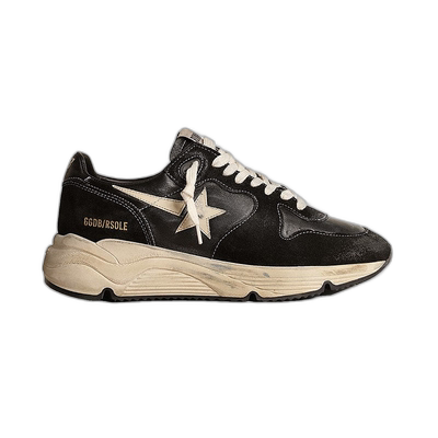 欧洲直邮GOLDENGOOSE/GGDB女士黑色绒面皮革LOGO鞋尾低跟运动厚底
