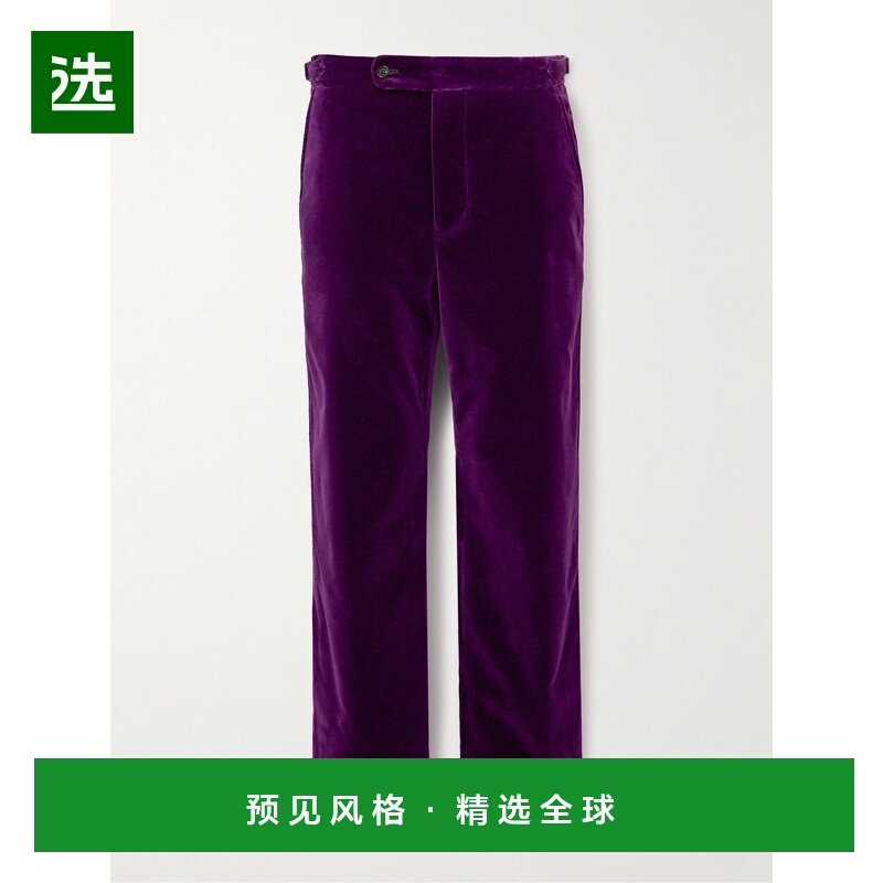 1h可退 香港直邮Bode 男士 展示直筒饰带装饰棉质天鹅绒西装裤 MR,男装,休闲裤,淘宝优惠券,粉丝福利购,淘宝优惠卷