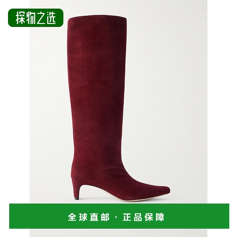 香港直邮Staud 女士 Wally 绒面革及膝靴子 F25P1001SUPNT