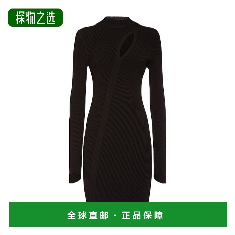 香港直邮Versace 罗纹针织镂空迷你连衣裙 78I-A86049