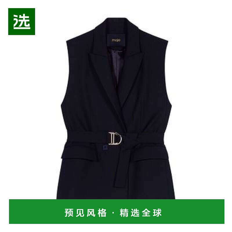 欧洲直邮Maje 无袖西装外套羊毛长款
