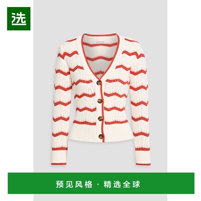 1h可退 香港直邮VERONICA BEARD 女士 Ansonia 条纹洞眼针织棉混