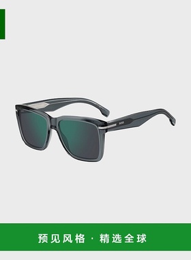 欧洲直邮HUGO BOSS雨果BOSS BLACK 灰色醋酸纤维太阳镜 银色