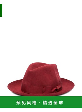 1h可退 香港直邮Borsalino 男士 酒红色帽子 114665 red红色 舒适