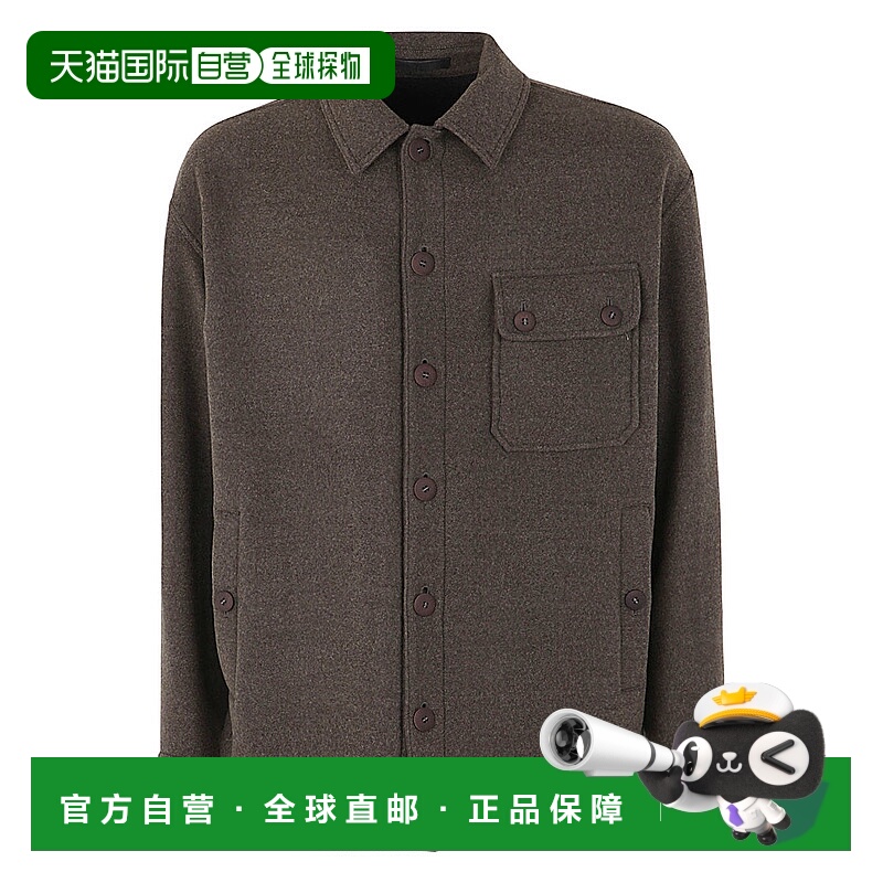 1h可退 香港直邮Armani 阿玛尼 男士 衬衫 2WGCC03RT03M black黑