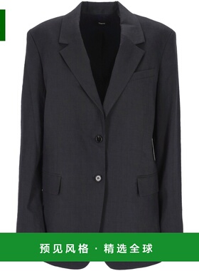 香港直邮THEORY 女士外套 P0303106UJS SS2025 黑色 长袖西装外套