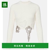 舒适时尚 1h可退 精饰棉混纺毛衣 white白色 香港直邮AREA 女士