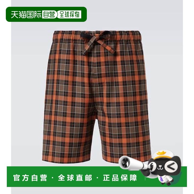 1h可退 香港直邮LOEWE 罗意威 男士 格纹百慕大短裤 orange橙色