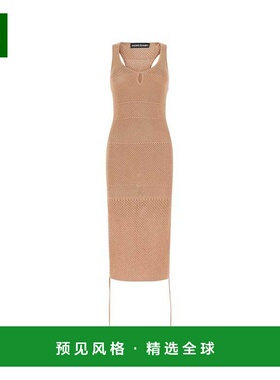 1h可退 香港直邮ANDREĀDAMO 女士 饼干色弹力网纱连衣裙 ADSS22DR