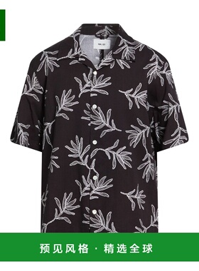 1h可退 香港直邮Nn07 男士 花纹衬衫 black黑色 舒适时尚