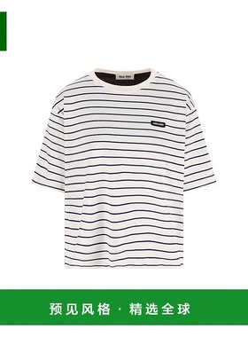 1h可退 香港直邮Miu Miu 缪缪 女士 徽标图案 T 恤 MJN56917UY